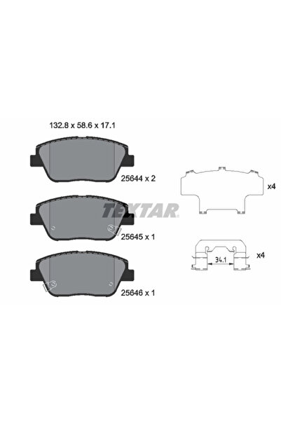 TEXTAR Комплект накладки за дискови спирачки Hyundai Grandeur/Sonata 6 Hyunda...