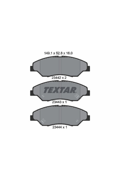 TEXTAR Комплект спирачни накладки за дискови спирачки Asia Motors Retona за л...