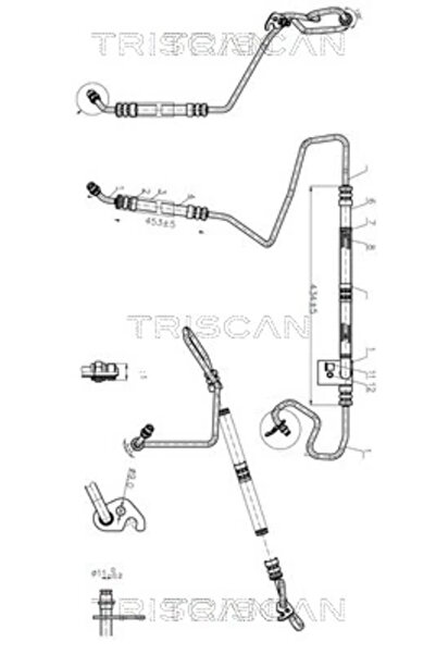 TRISCAN Furtun Hidraulic Sistem De Directie De La Pompa Hidraulica La Caseta ...