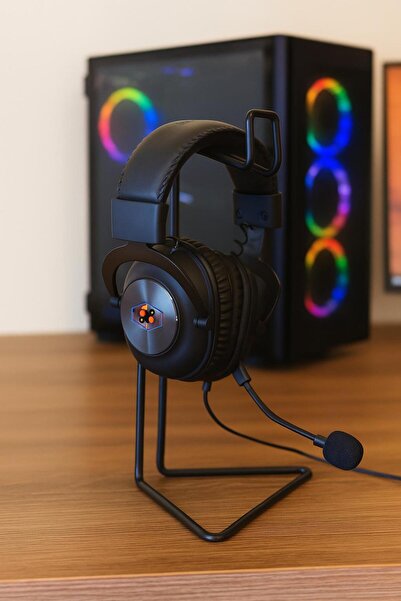 BROOHOME Kulak Üstü Oyuncu Kulaklık Standı , Kulaklık Tutucu- Yarı Mat Siyah