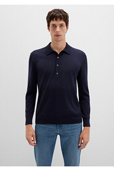 Mavi Μάλλινο πουλόβερ με κουμπιά σε μπλε ναυτικό χρώμα 0710382-70490