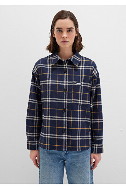 Mavi Μπλε ναυτικό καρό πουκάμισο Loose Fit / Χαλαρή Άνετη Κοπή 1211296-91233