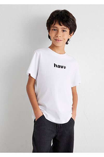 Mavi Air Printed White Children's T-Shirt Regular Fit 6610350 -620