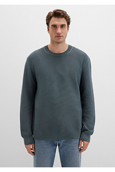 Mavi Grüner Pullover mit Rundhalsausschnitt, reguläre Passform, normal geschnitten 0710197-80889