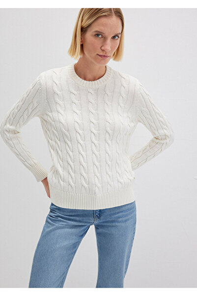 Mavi Silk Blend Crew Neck Ecru Sweater Slim Fit / Slim Fit 1710721-70057