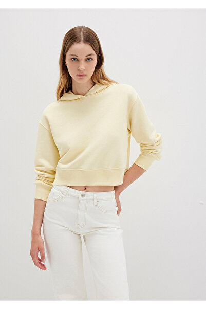 Mavi Kapüşonlu Sarı Sweatshirt 1S10386-71187