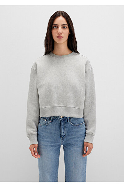 Mavi Gray Basic Crop Sweatshirt 1S10389-82816