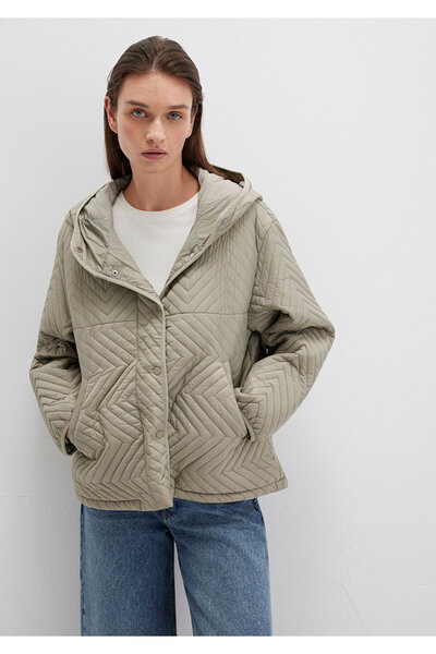 Mavi Hooded Quilted Green Jacket Loose Fit / Relaxed Fit 1110460-70354