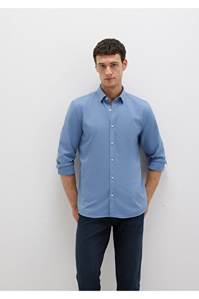 Mavi Tencel TM Liyosel Karışımlı Gömlek Slim Fit / Dar Kesim 0211805-83767