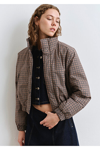 Mavi Кафяво карирано пухено яке 1110269-90373