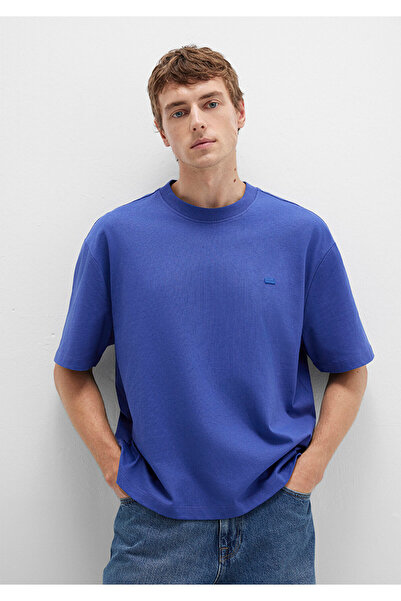 Mavi Silicone Logo Printed Purple Boxy Fit Basic T-Shirt Boxy Fit 0612578-70695