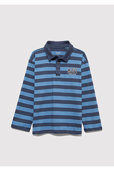 Mavi Ριγέ μπλουζάκι πόλο Loose Fit / Χαλαρή Άνετη Κοπή 6610353-89154