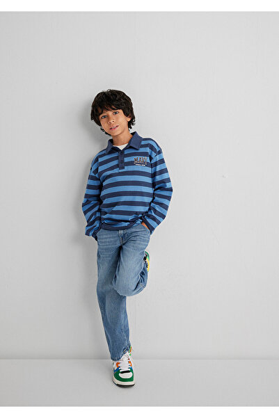 Mavi Ριγέ μπλουζάκι πόλο Loose Fit / Χαλαρή Άνετη Κοπή 6610353-89154