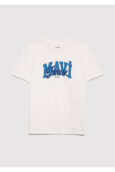 Mavi Jeans Printed Ecru T-Shirt Loose Fit / Relaxed Fit 6610373-70057