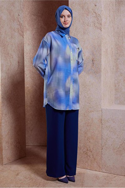 Alvina Brooch Detailed Linen Tunic 44627