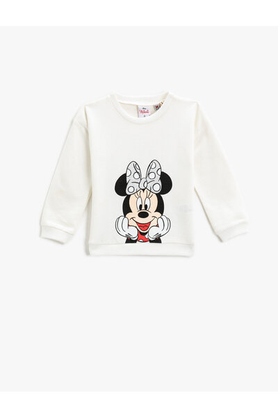 Koton Potištěná mikina Minnie Mouse Crew Neck Licencovaná bavlna