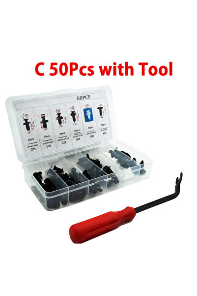 Choice C 50 قطعة مع أداة مشبك تثبيت تلقائي لهيكل السيارة المختلط ودبوس تثبيت ...