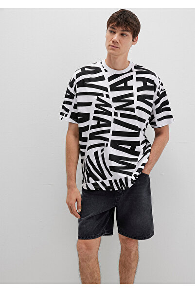 Mavi Λογότυπο εμπριμέ μαύρο μπλουζάκι Oversize / Wide Cut 0610629-900