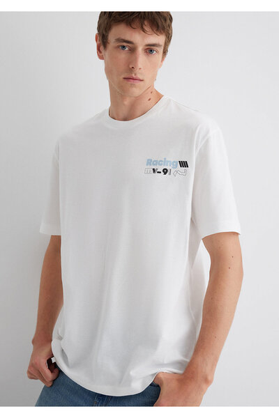 Mavi Τυπωμένο μπλουζάκι εκρού Loose Fit / Loose Comfortable Cut 0613033-70057