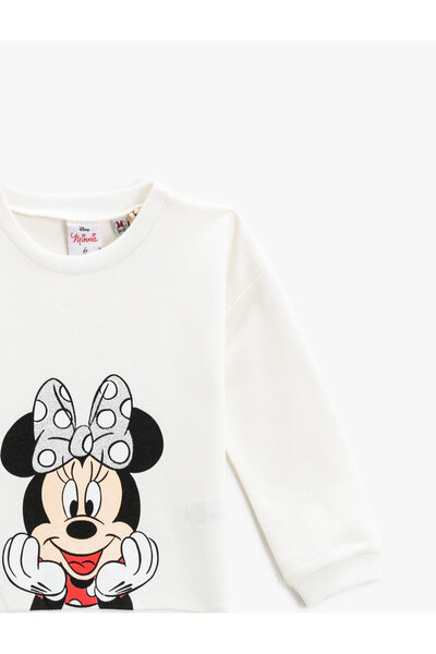 Koton Potištěná mikina Minnie Mouse Crew Neck Licencovaná bavlna