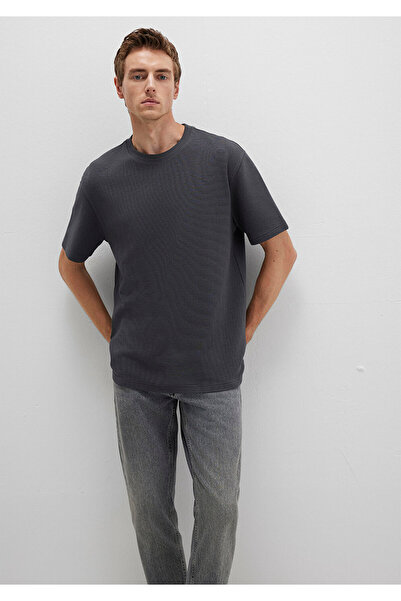 Mavi Μπλουζάκι με υφή ανθρακί βασικό σχήμα Loose Fit / Χαλαρή Άνετη Κοπή 0612830-80106