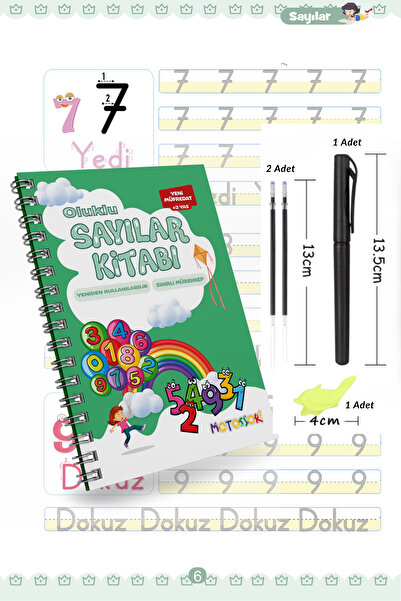 motossori Sayıları Öğreten Oluklu (Kabartmalı) Kitabı | Sihirli Yazı Defterle...