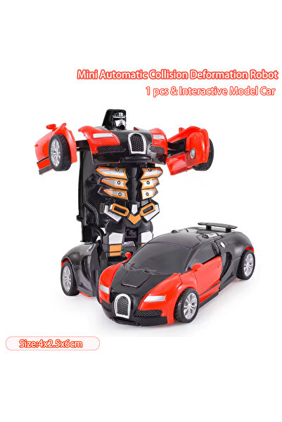 Choice1 روبوت تشوه الاصطدام التلقائي بنقرة واحدة باللون الأحمر هدية للأولاد، سيارة لعبة ذات شكل مزدوج للأب والابن من Interactiv