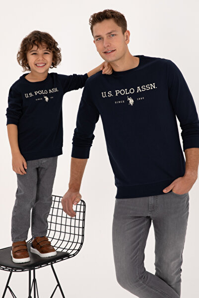 U.S. Polo Assn. Hanorac pentru băiat, albastru bleumarin, cu gât rotund 50313...