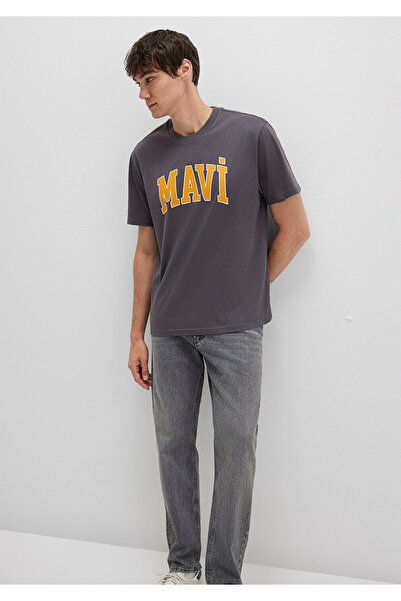 Mavi Logo Printed Anthracite T-Shirt Loose Fit / Relaxed Fit 0611711-70088