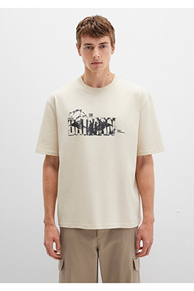 Mavi Batman Printed Beige T-Shirt Relaxed Fit / Comfortable Cut 0612919-70065