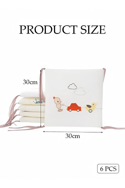 Generic 6pcs High-Quality Pure Cotton Baby Crib Cushion, Baby Crib Crash Pad, Used As a Sleep Protection Pad