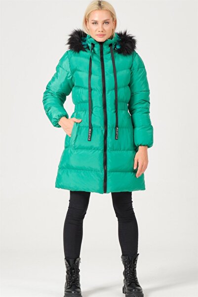 Dewberry Z6764 Coat-Green
