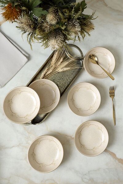 Keramika Taupe Bloom Ring Snack Bowl / Sauce Bowl 13 cm 6 Pieces 22528