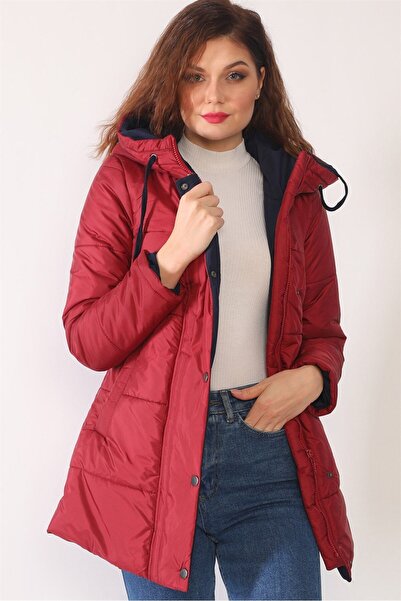 Dewberry Z6660 Coat-Burgundy