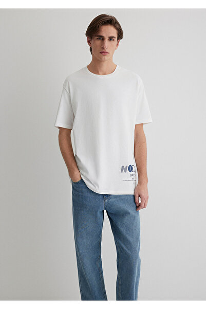 Mavi No Off Days Λευκό μπλουζάκι με στάμπα Loose Fit / Χαλαρή Άνετη Κοπή 0612720-70057