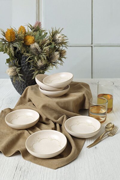 Keramika Taupe Bloom Ring Snack Bowl / Sauce Bowl 13 cm 6 Pieces 22528