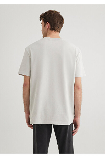 Mavi Grey Basic T-Shirt with Pocket Detail Loose Fit / Loose Relaxed Fit 066248 -70080