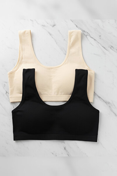 Ladytime طقم حمالة صدر بحزام سميك وقابل للغسل مكون من قطعتين