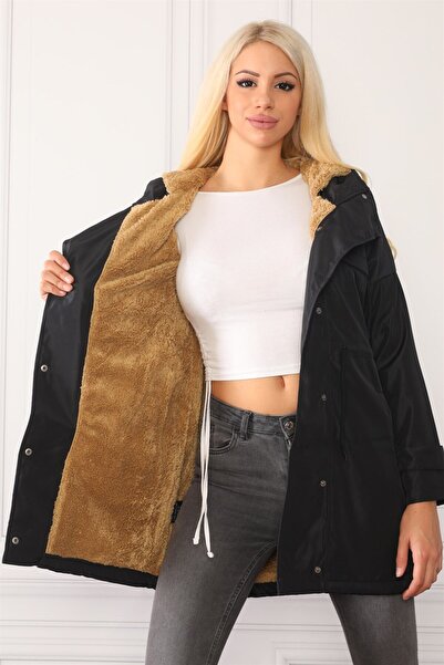 Dewberry Z7075 İÇİ KUZULU MONT-SİYAH