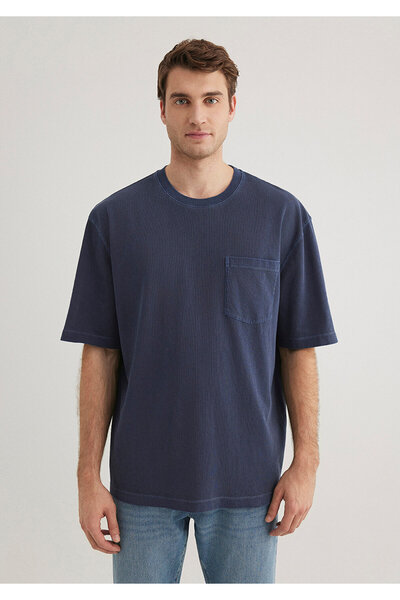 Mavi Μπλουζάκι Navy Blue με λεπτομέρεια τσέπης Loose Fit / Loose Relaxed Fit 0612502 -82183