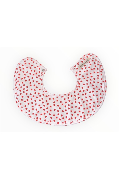 Enhitbaby Liquid Proof Round Collar Baby Bib 100% Cotton 0-2 Years Red