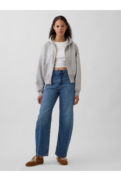 GAP Kadın Mavi High Rise Barrel Jean Pantolon
