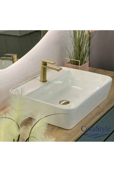 Turkuaz Cerastyle One Tezgah Üstü Lavabo 46 Cm (B.Delıklı)