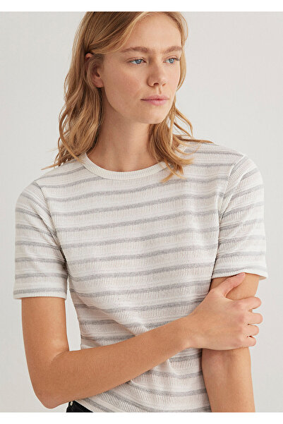 Mavi T-Shirt Crew Neck Ecru Slim Fit 1612126 -88146