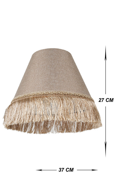 VENON Kahverengi Kumaş AYDINLATMA LAMBADER ŞAPKASI KAHVERENGİ PÜSKÜLLÜ