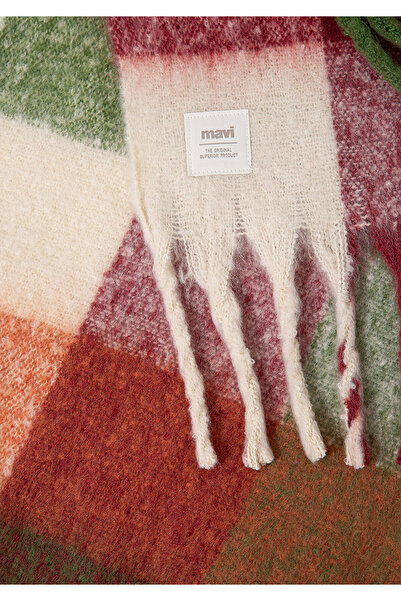 Mavi Püsküllü Kareli Atkı 1912815-71043