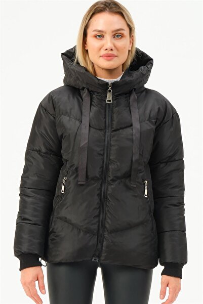 Dewberry Z6771 Coat-Black