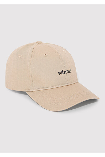 Mavi Winner İşlemeli Bej Şapka 0911806-70202