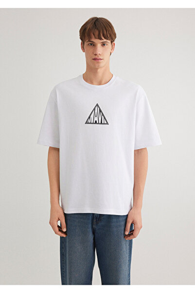 Mavi Τυπωμένο λευκό μπλουζάκι Loose Fit / Loose Relaxed Fit 0612524 -620