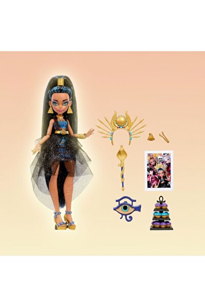 MONSTER HIGH Păpușă, Minge Cleo De Nile, Ținută și Accesorii, 28 cm